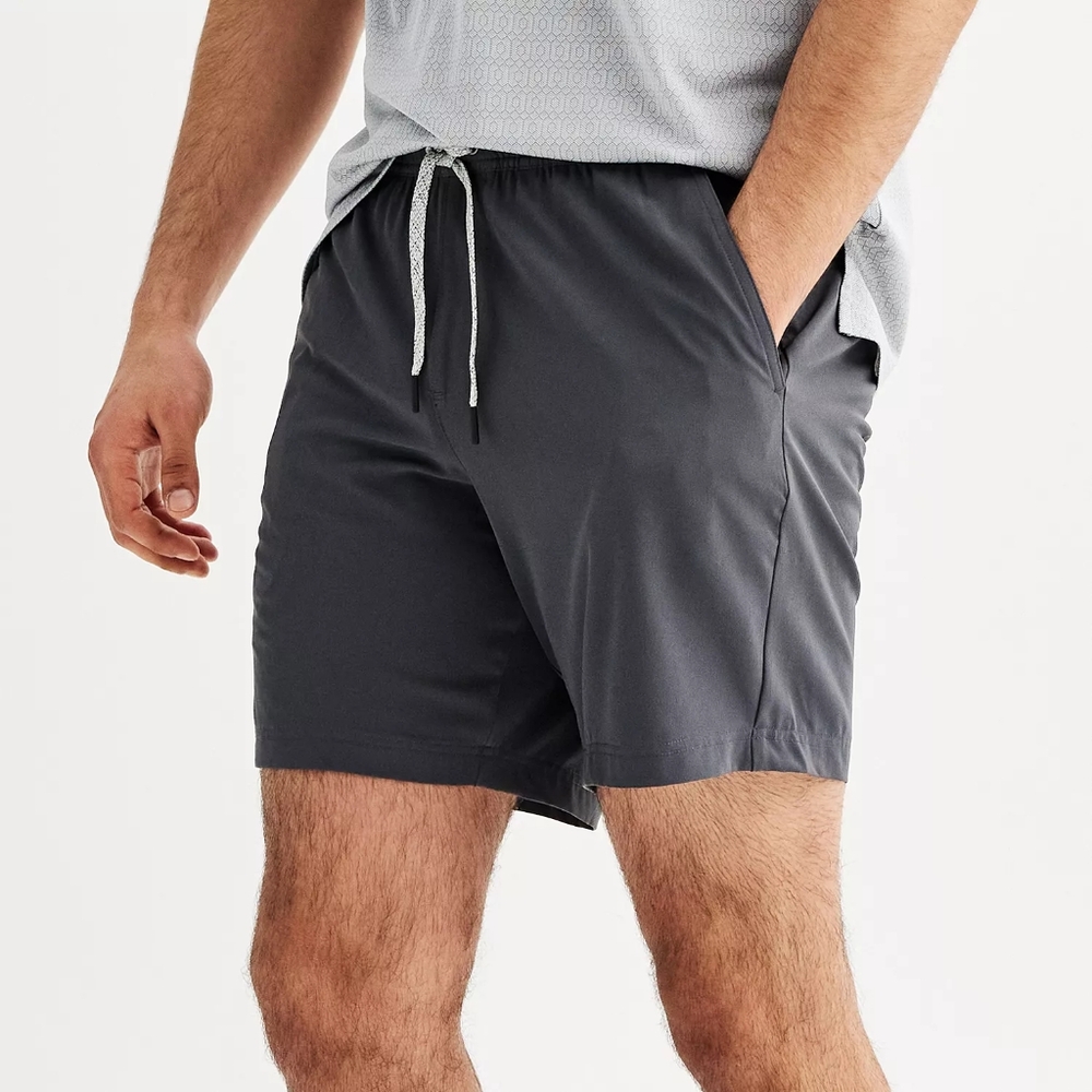 FLX Men's URBAN/COMMUTER Lined 7" Shorts, Stretch, Grey, S, NWT